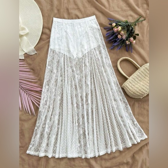Halo & Harley Dresses & Skirts - Elegant White Lace Skirt